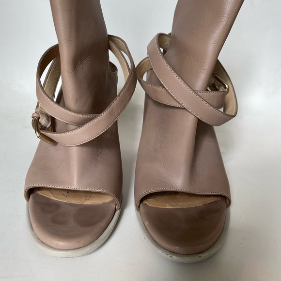 Brunello Cuccinelli leather mule peep toe boots 39 - Picture 2 of 6